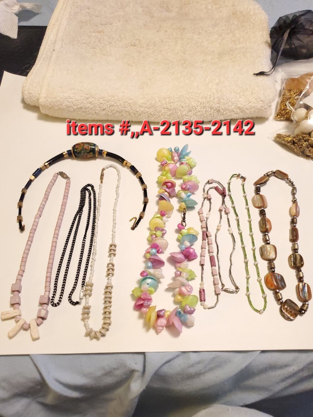 8 Necklaces, items # A 2135-2342, wt . 142. grams.